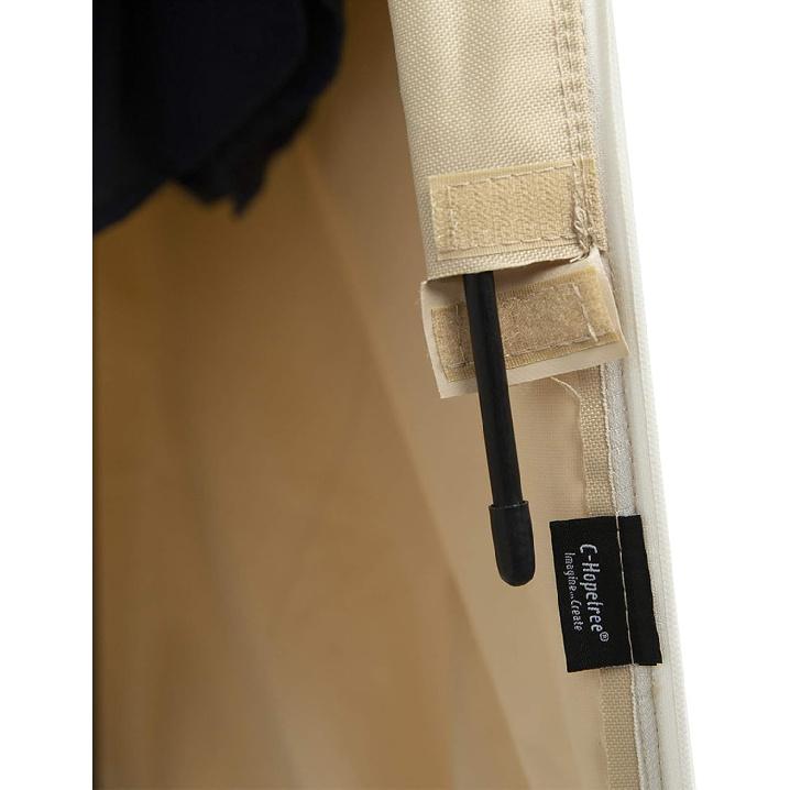 C-Hopetree Patio Umbrella Cover for 7ft to 11ft Solar LED Outdoor Market Umbrellas, Waterproof, with Zipper and Rod, Beige