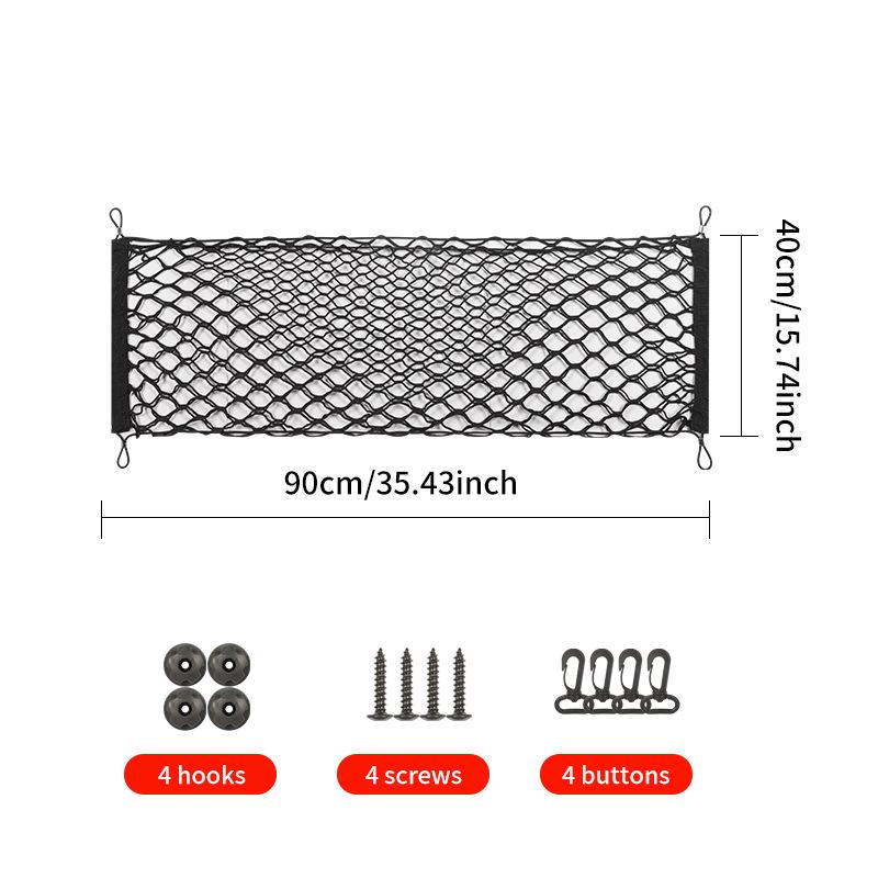 Car Mesh Elastic Nylon Rear Back Cargo Trunk Storage Organizer Double Layer Luggage Net Auto Back Rear Mesh Seat Car Accessories