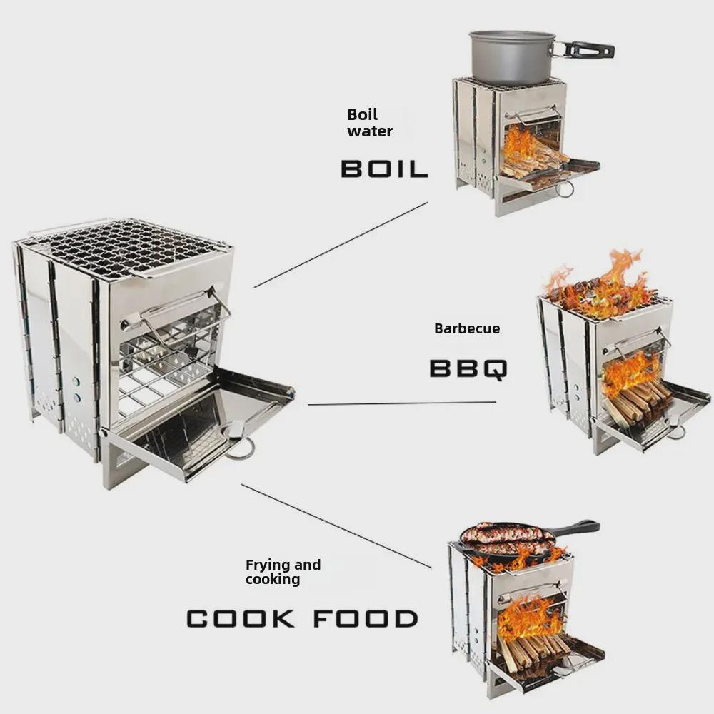 Stainless Steel Folding BBQ Grill for Outdoor Picnic and Camping