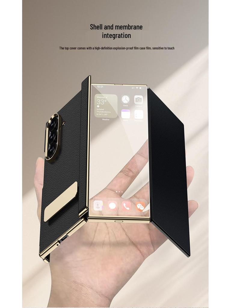 Samsung Z Fold Magnetic PU Leather Case with Rotating Stand