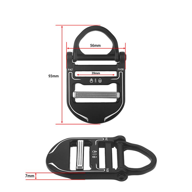 Quick Release 38mm Tactical Belt Buckle Customizable Logo Black Metal Nylon Belt Buckle Head
