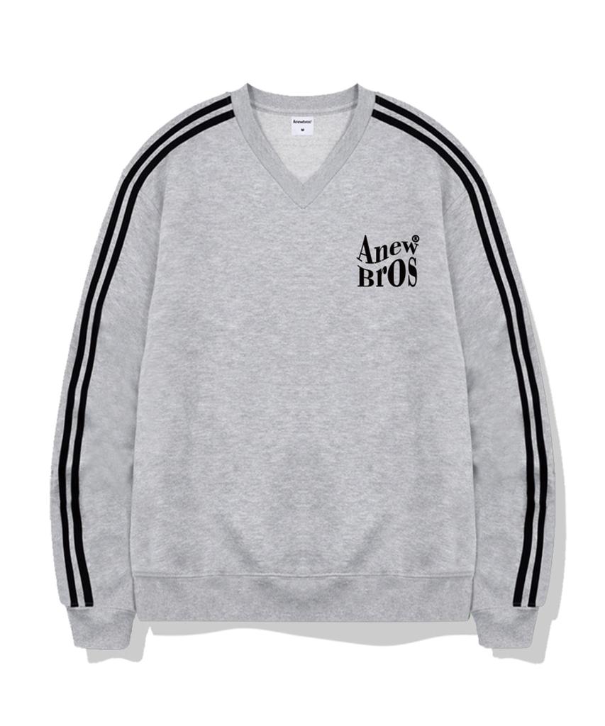ANEWBROS Bro Name Mark Oversized Track V-Neck Sweatshirt 5 Colors [Anbv_9005]