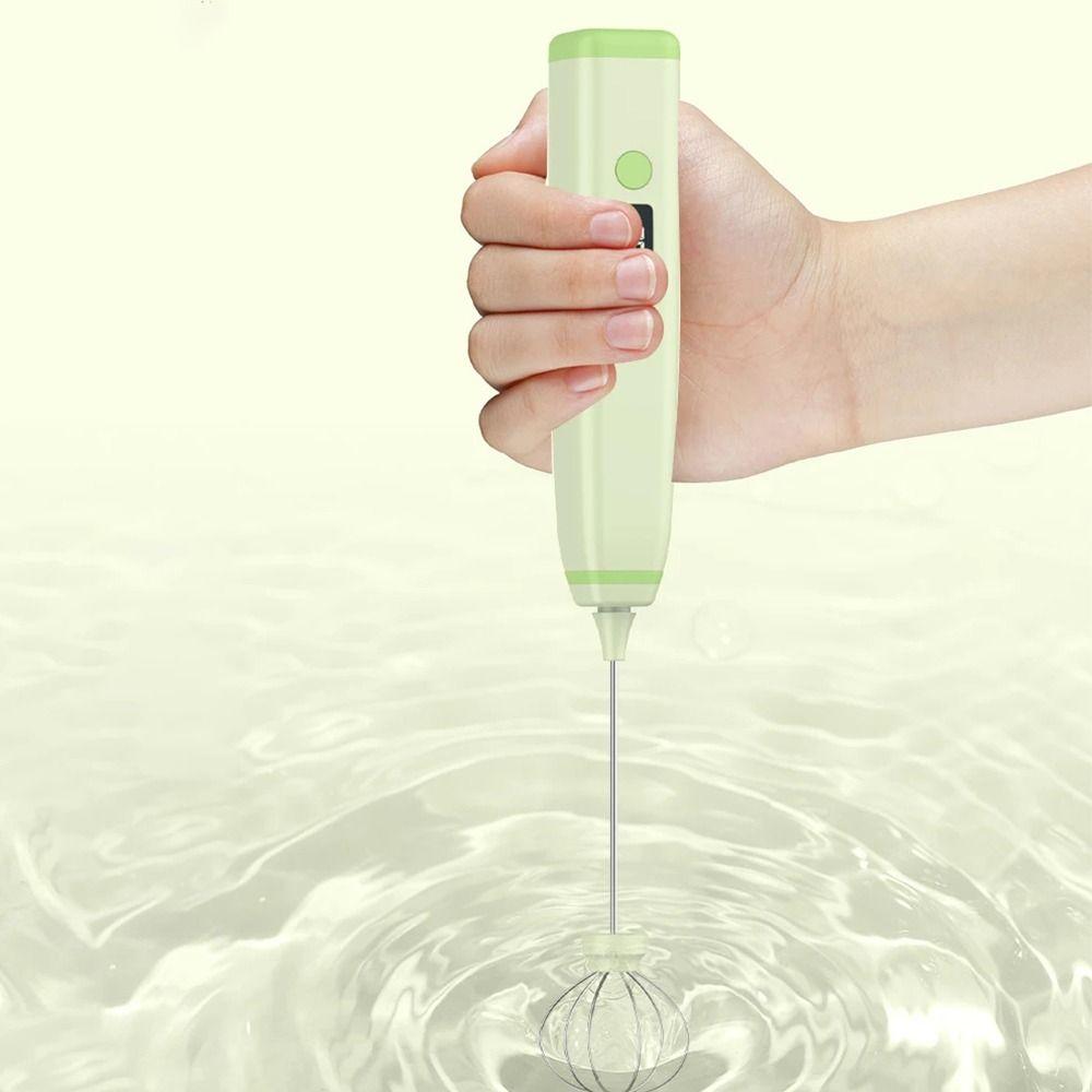 Digital Display Electric Milk Frother Wireless Milk Foam Maker Manual Cream Blender  Baking