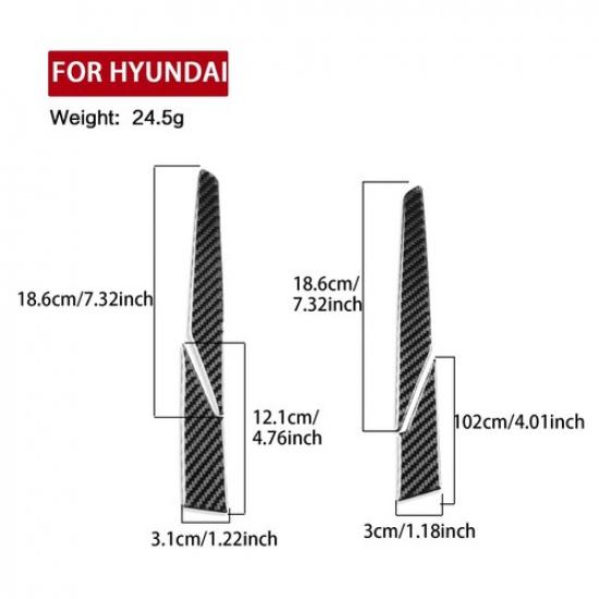 Real Carbon Fiber Side Rearview Mirror Cover Trim Strip For Hyundai Kona N 18-23