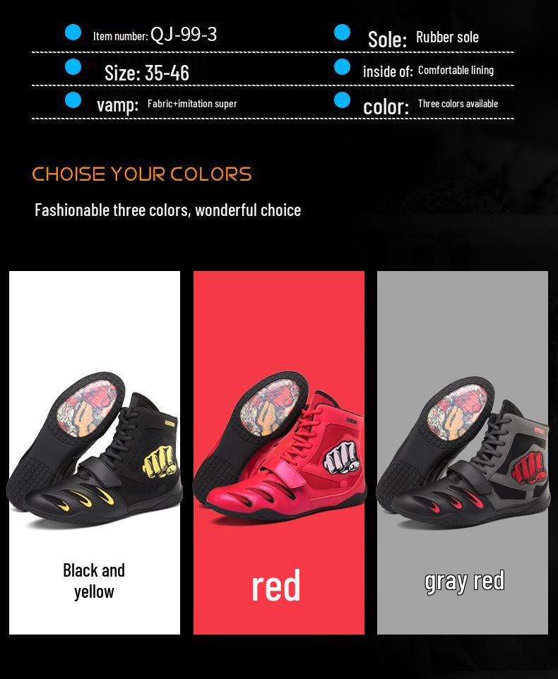 Unisex Non-slip Boxing and Wrestling Shoes - Lightweight, Wear-resistant, Anti-fall Design