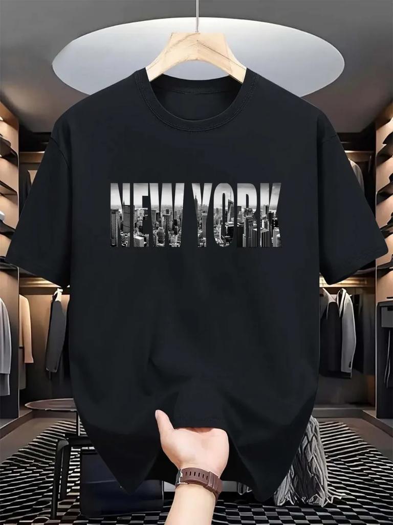 Unisexs Fashion New Newyork Printed Breathable And Comfortable Round Neck Tshirt Summer Outdoor Leisure Party Top