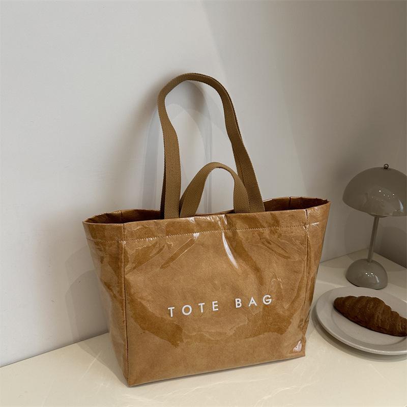 Große Kapazität DuPont Papier Gelee Tasche modische transparente wasserdichte Tragetasche Arbeit Tragetasche Umhängetasche