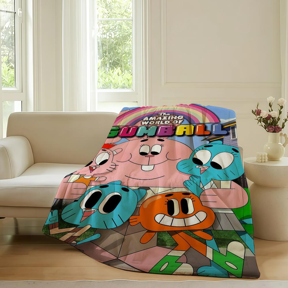 Cartoon T The A Amazing W World of G Gumball Blanket For Sofa Office Bed Plane Travel Sleep Read Relax Camping Soft And Warm