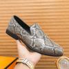 New men's large-size pointed leather shoes fashion British style dress snake pattern casual shoes foot loafers men's shoes
