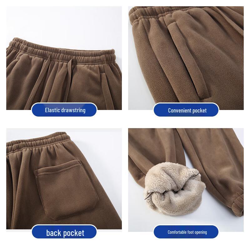 ROMON Men's Lamb Fleece Lined Jogger Pants