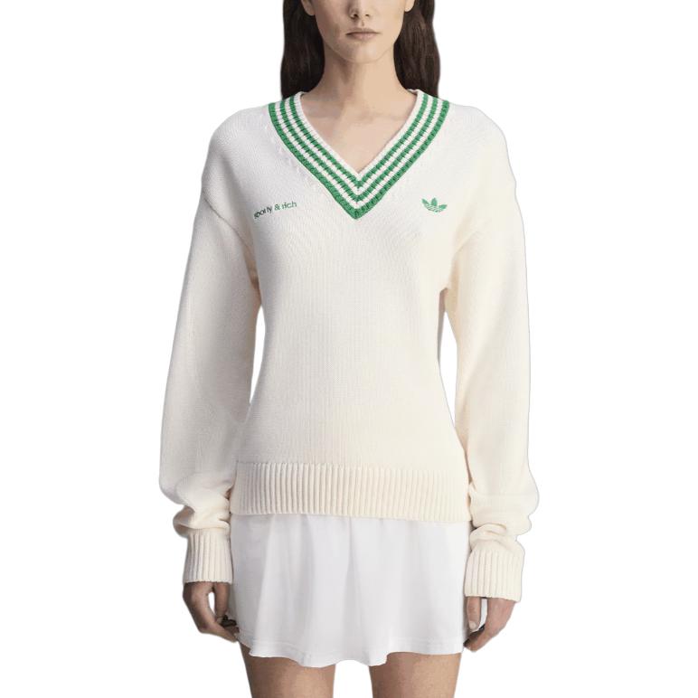 adidas x Sporty & Rich Sweater Off White Women Tops JL7195