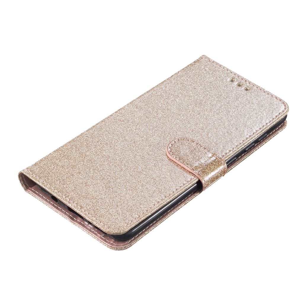For iPhone 16 Plus Case PU Leather Wallet Folding Stand Glitter Phone Cover