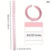 30 Holes Loose-Leaf Plastic Binding Ring Spring Spiral Rings Binder Strip for A4 Paper Notebook Stationery Office Supplies - PP Material