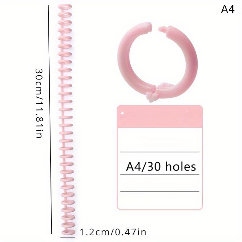 30 Holes Loose-Leaf Plastic Binding Ring Spring Spiral Rings Binder Strip for A4 Paper Notebook Stationery Office Supplies - PP Material