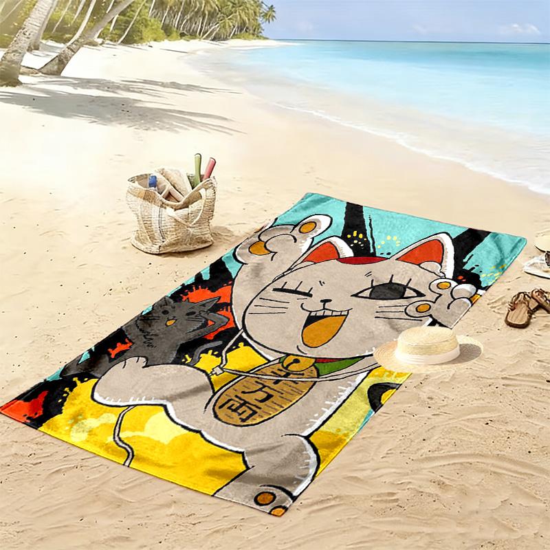 Creative Anime Design 2D Flat Print Beach Towel, Large Soft Quick Dry Towel for Beach Camping SwimmingXSTJ0915272