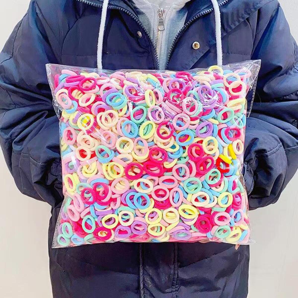 

100 шт. женские и женские разноцветные нейлоновые эластичные резинки для волос, резинки для волос, резинки для волос, аксессуары для волос 100pcs