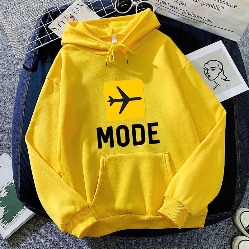 Autumn Hoodie Women's Casual Hooded Sweatshirt Creative Hoodie Matching Streetwear Flight Mode Pattern Monogram Hoodie