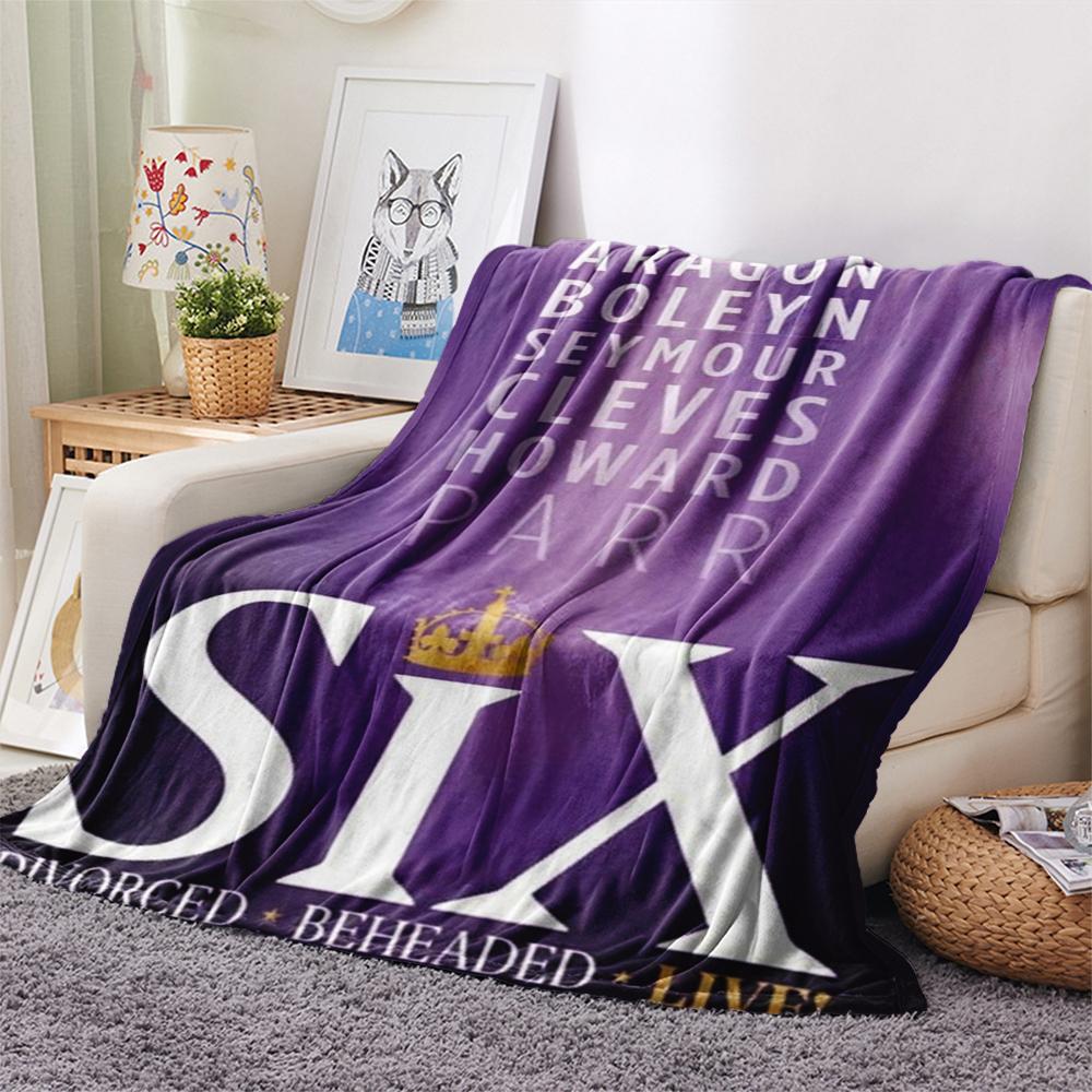 1PC SIX the Musical Print Flannel Blanket, High quality Comfortable for All Seasons, Home Decor, Warmth and Comfort, Perfect for Christmas Gifts163