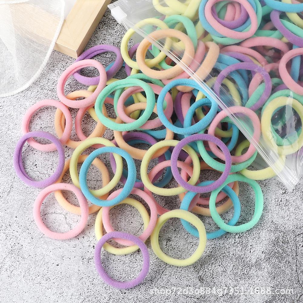 50 Pcs Seamless Hair Ties, 4cm Solid Color Elastic Hair Bands for Women Girls Ponytail