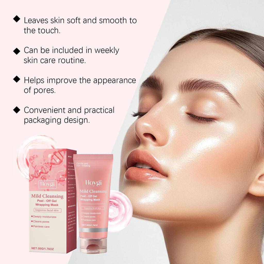 Hoygi Gentle Moisturizing Peel-Off Mask, Nourishing and Brightening, Cleanses Pores, Improves Dullness, Facial Skincare Peel-Off Mask 50g