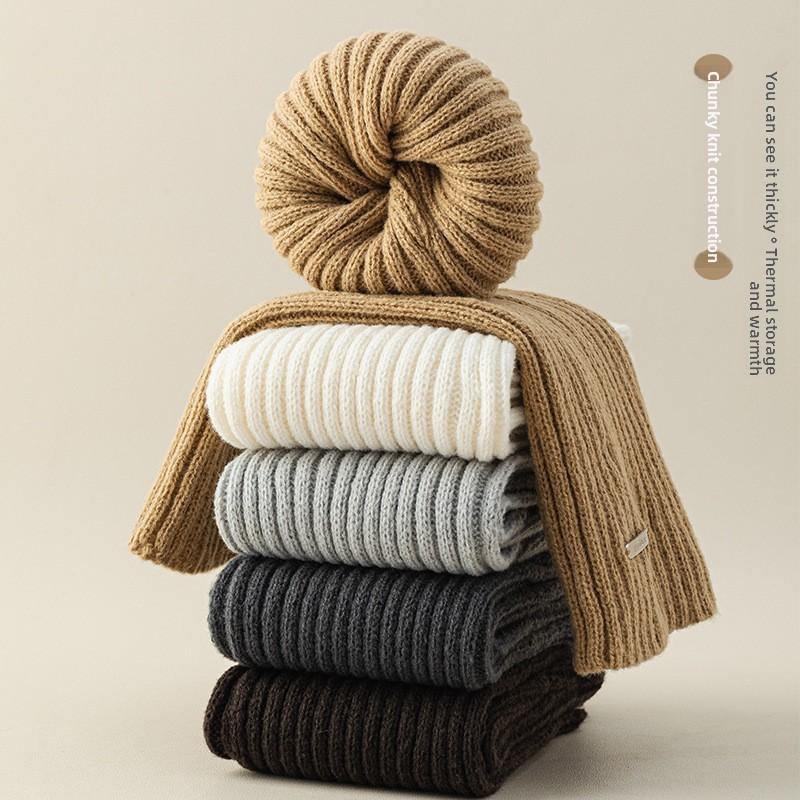 Women's Autumn and Winter Warm Mid-calf Sock Pile, School Style White Leg Socks