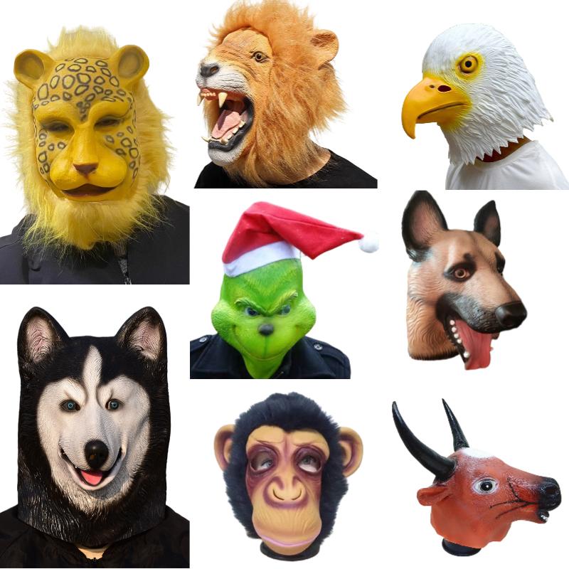 Latex Mask Funny Animals Horse Headgear Halloween Party Accessory Cosplay