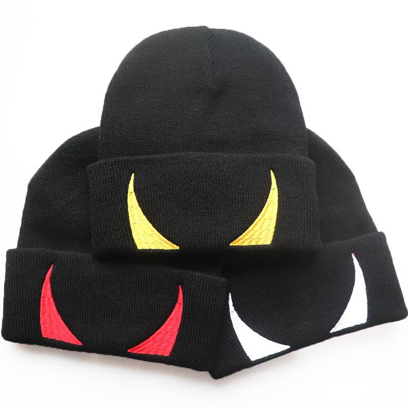 Popular in Europe and America devil horn Devil's Horns Embroidered Knit Hat Pullover Warm Hat Hip-Hop Woolen Hat