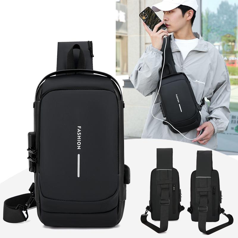 Men's Chest Bag, Business Single Shoulder Crossbody Bag, Men's Backpack, Anti-theft Crossbody Bag, Large Capacity Sports Motorcycle Bag