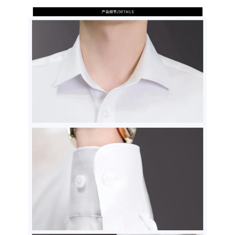 Spring and Summer Men's Solid Color Comfortable Personality Long-sleeved Slim Business Gentleman Shirt Shirt
