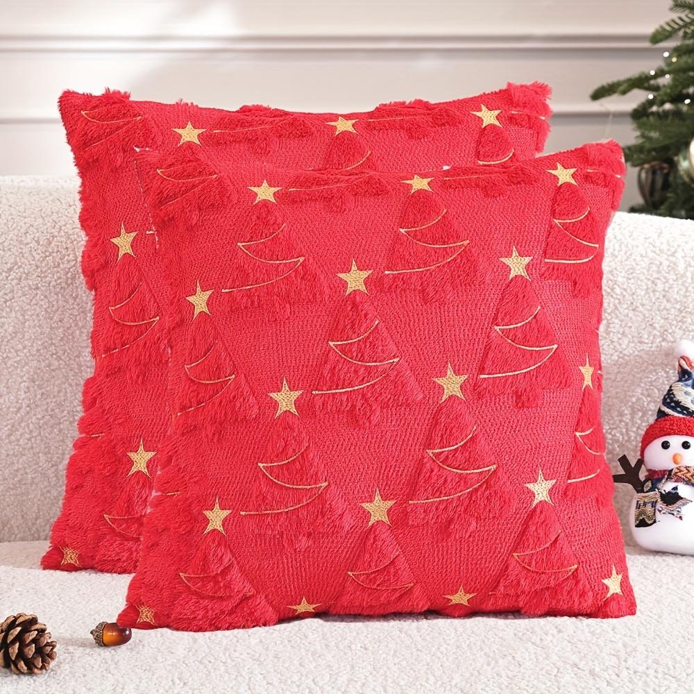 Christmas Tree Pillowcase Winter Plush Solid Halloween Cushion Cover Bedroom Living Room Sofa Decor Pillow Cover 45CM