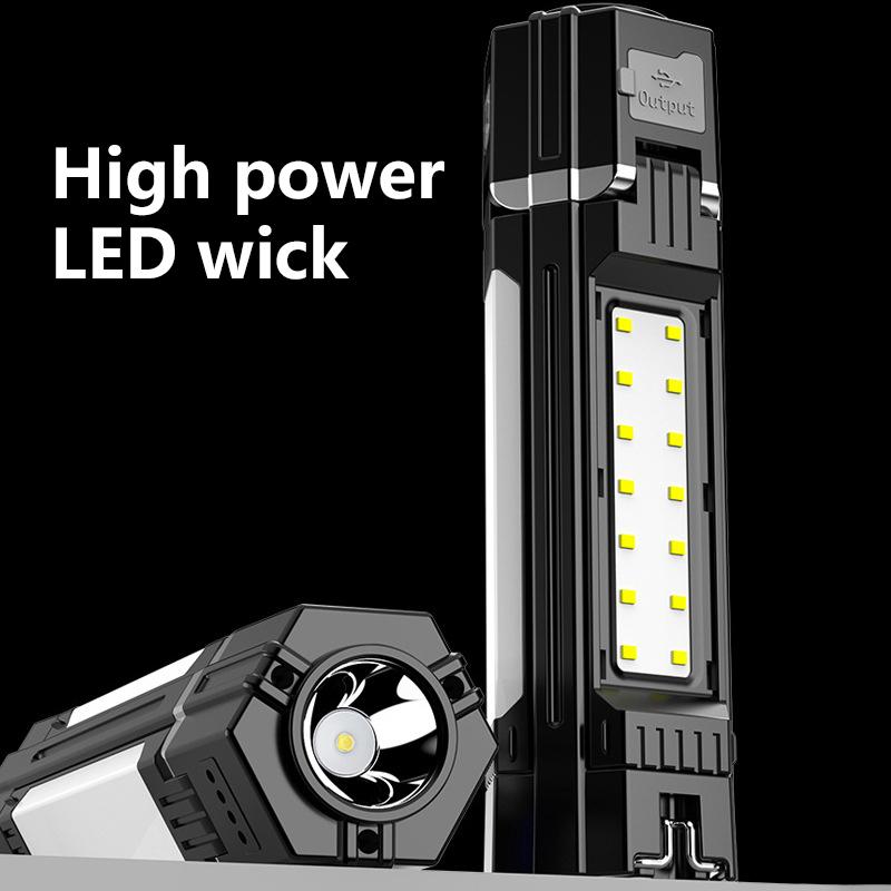Rechargeable Outdoor Camping Light Tent Lamp Portable Foldable Flashlight Emergency Power Bank Work Floodlight