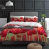 Flowers Red Bouquet Tulips Duvet Cover Bed Bedding Set Home Textile Quilt Cover Pillowcases Bedroom Double Bedding Set No Sheet