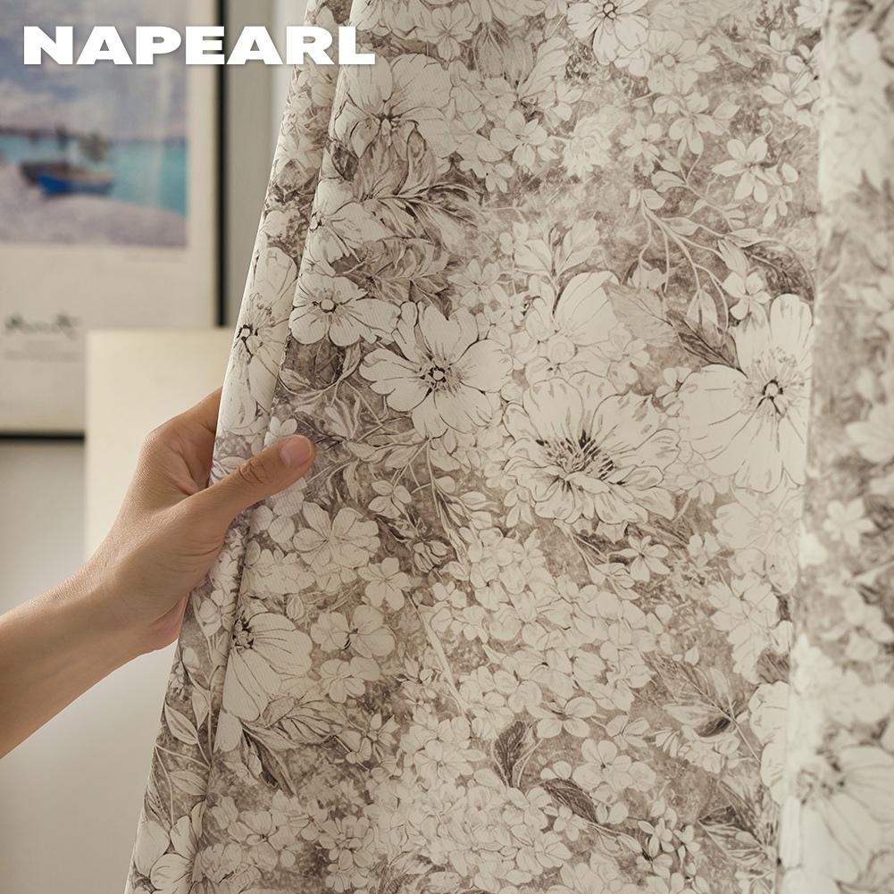 1PC NAPEARL Tende Oscuranti Stile Campagna Francese Tenda Finestra Stampata con Fiori Dipinti a Mano per Camera da Letto Soggiorno Decorazione Casa