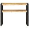 Table Console - VIDAXL - 90x30x75 cm - Bois de Manguier Brut - Fer Enduit de Poudre - Style Classique