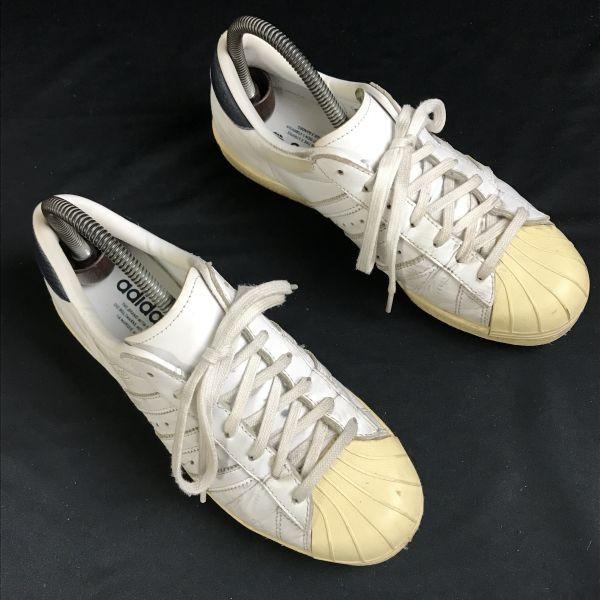 adidas originals superstar leather sneakers US6 24 men's white trefoil(USED)