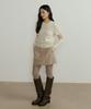Lingseoul Two Button Pintuck Mini Skirt-Beige