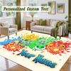 Crystal Velvet Square Rug Custom NamePokémon Pattern Non Slip Home Floor Decor Rug