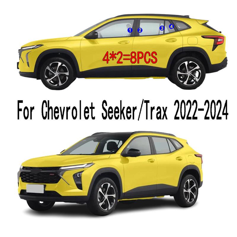 Car TPU/Glossy Mirror Pillar Post Cover For Chevrolet Seeker/Trax -2024 Door Trim Window Molding Sticker Plate Accessories