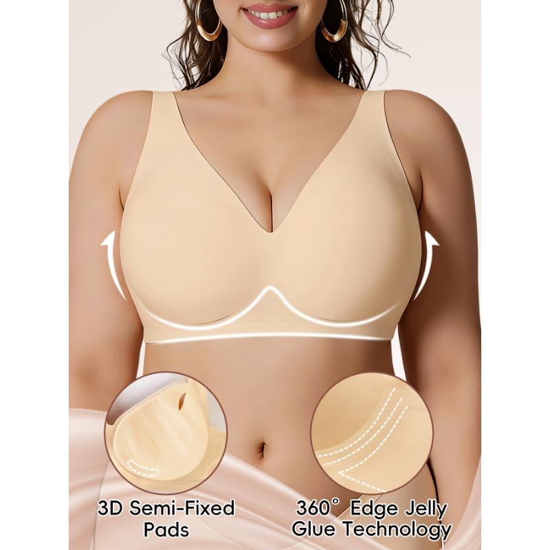 Plus Size Leopard Print Push Up Bra Thin Jelly Support Underwire Bra