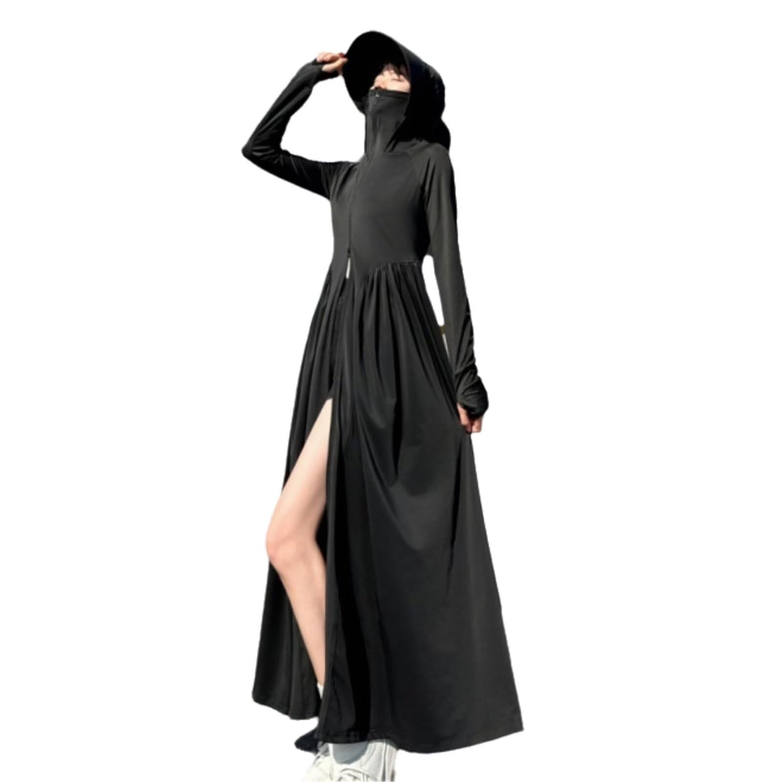 

Vasarhely Толстовка с длинным рукавом и защитой от УФ-лучей UPF для защиты всего тела от солнца на весну и и идеально подходящая для улицы и спорта Женская 50+ Лето, Прохладная, чёрный