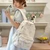 Schoolbag Japanese ins style cute cartoon print ballet style lace sweet soft sister travel leisure backpack