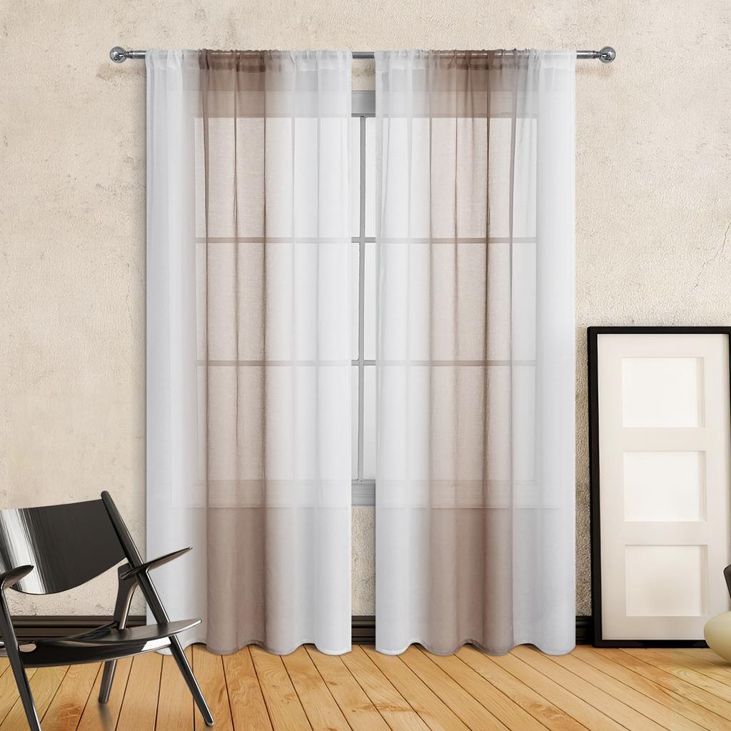 Full Dolly String Color Gradual Change Window Screen Through Rod Curtain Half Blackout Curtain