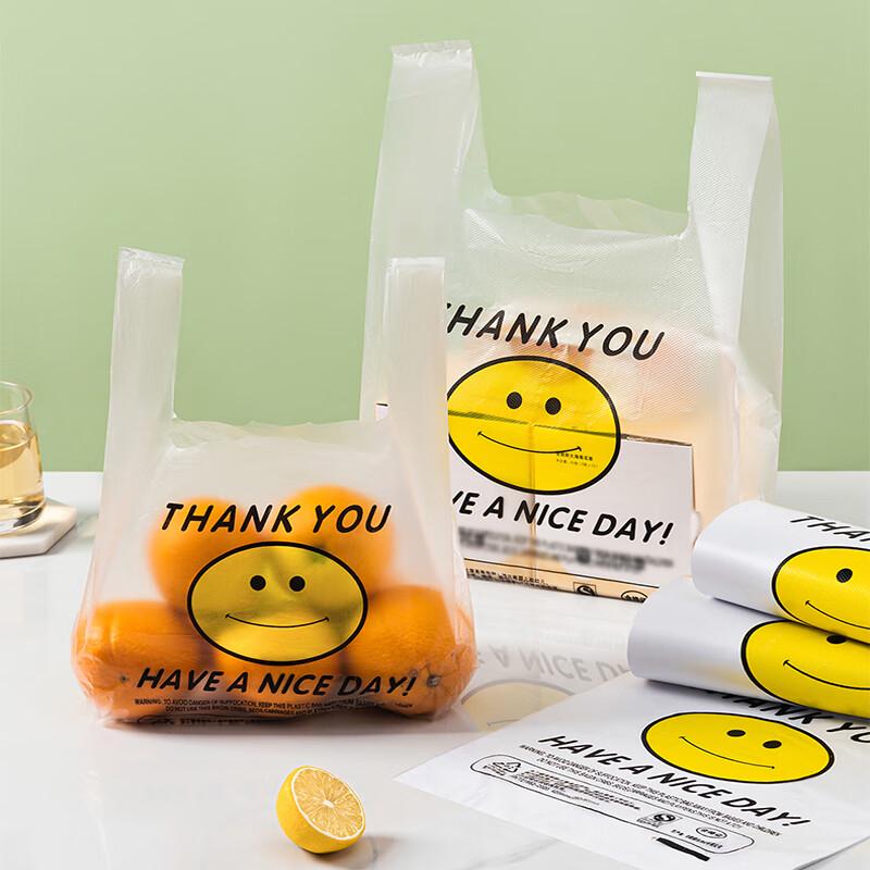 Kelibang Transparent Smiley Face Vest Garbage Bags