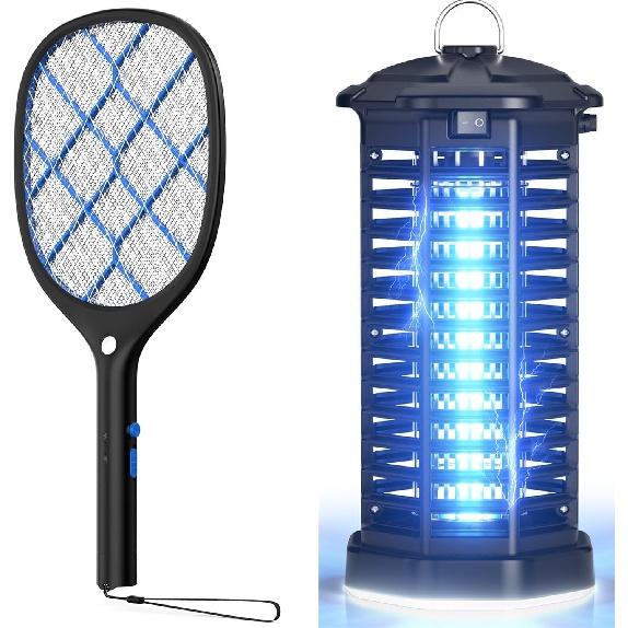 

YISSVIC Bug Zapper, водонепроницаемая и электрическая мухобойка для улицы и помещения, 4000 В, для дома, патио, офиса, двора