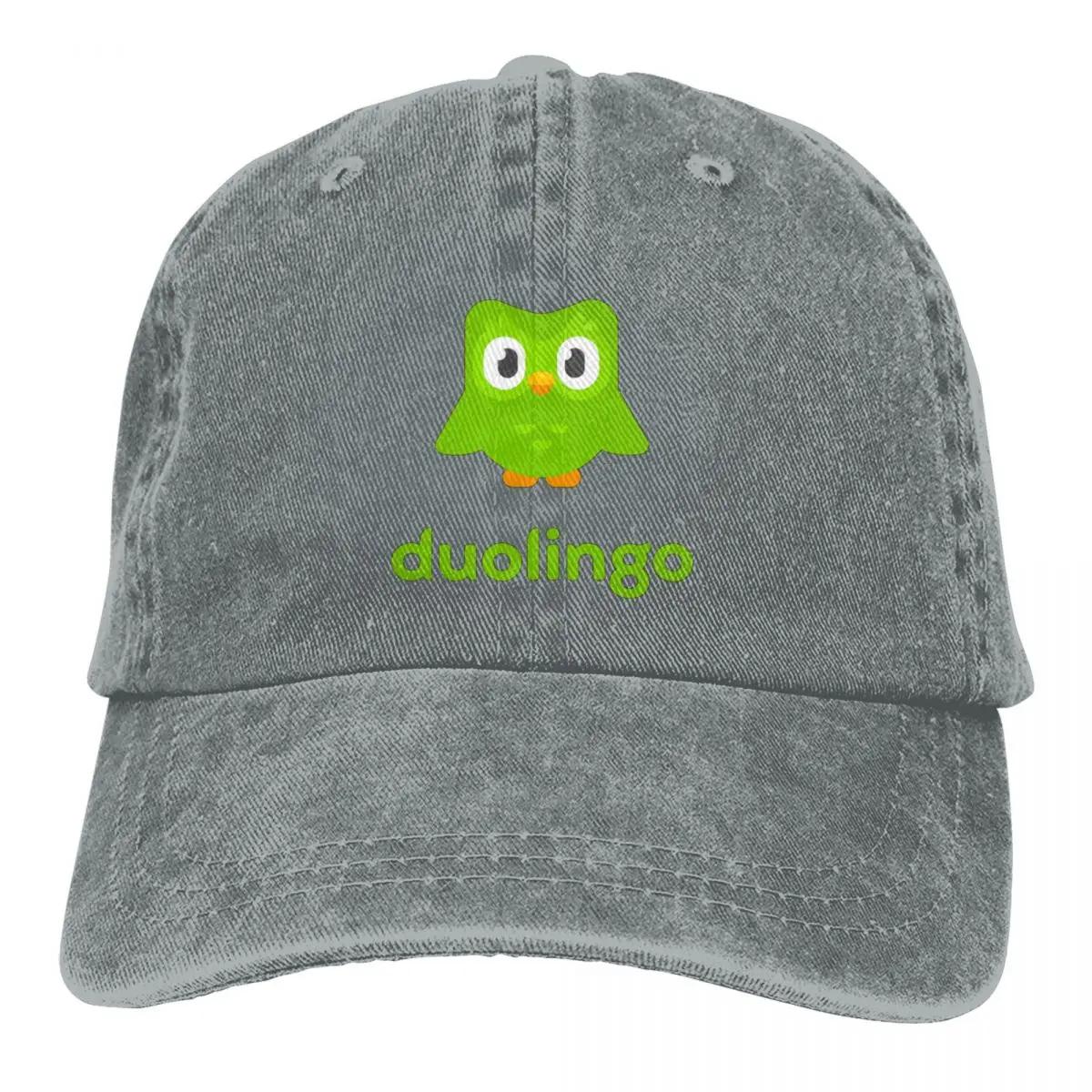 The best product for you Mode Duolingo Uil Duo Baseballpetten Unisex Distressed Gewassen Hoed Outdoor Zomerhoeden Pet Adjustable grijze kleur