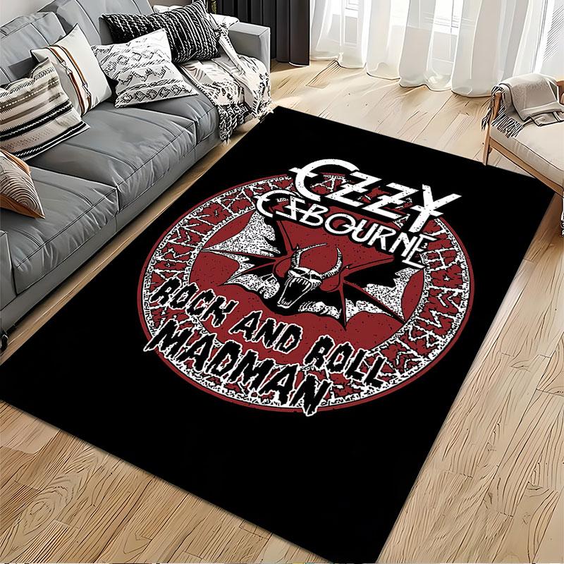 Rock and Roll Bat Design Carpet suitable as a non-slip mat for the living room or bedroom sofa