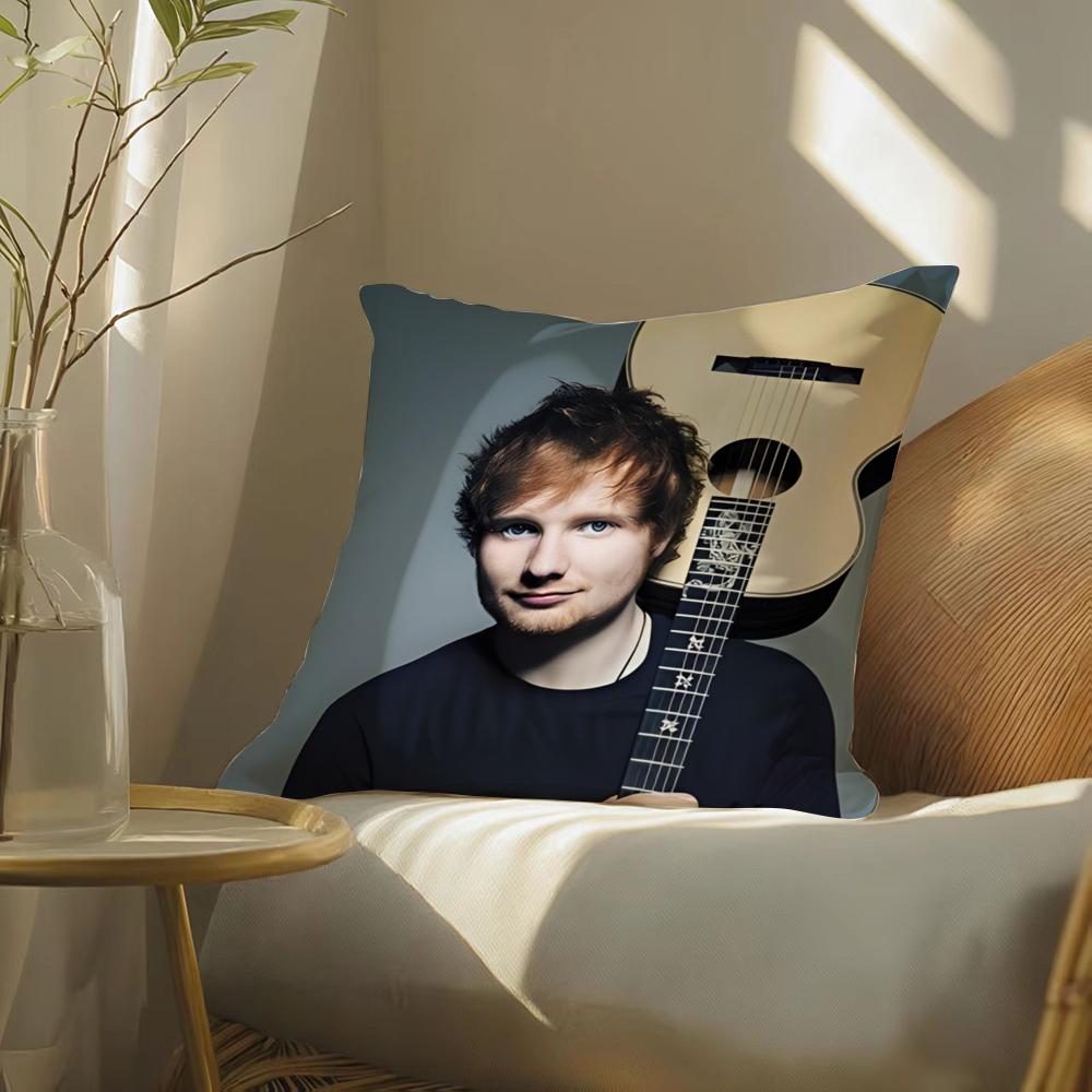 Electronic Music Pop Singer E-Ed Sheeran Pattern Printed Pillowcase For Living Room Sofa Cushion Cover & Bedroom Decor