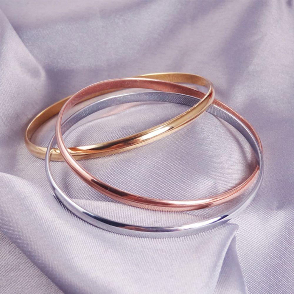 Módní tříbarevný náramek se třemi kroužky z titanové oceli Kreativní pro ženy Muže Kouzlo Manžeta Náramek Šperky Festivalové Dárky