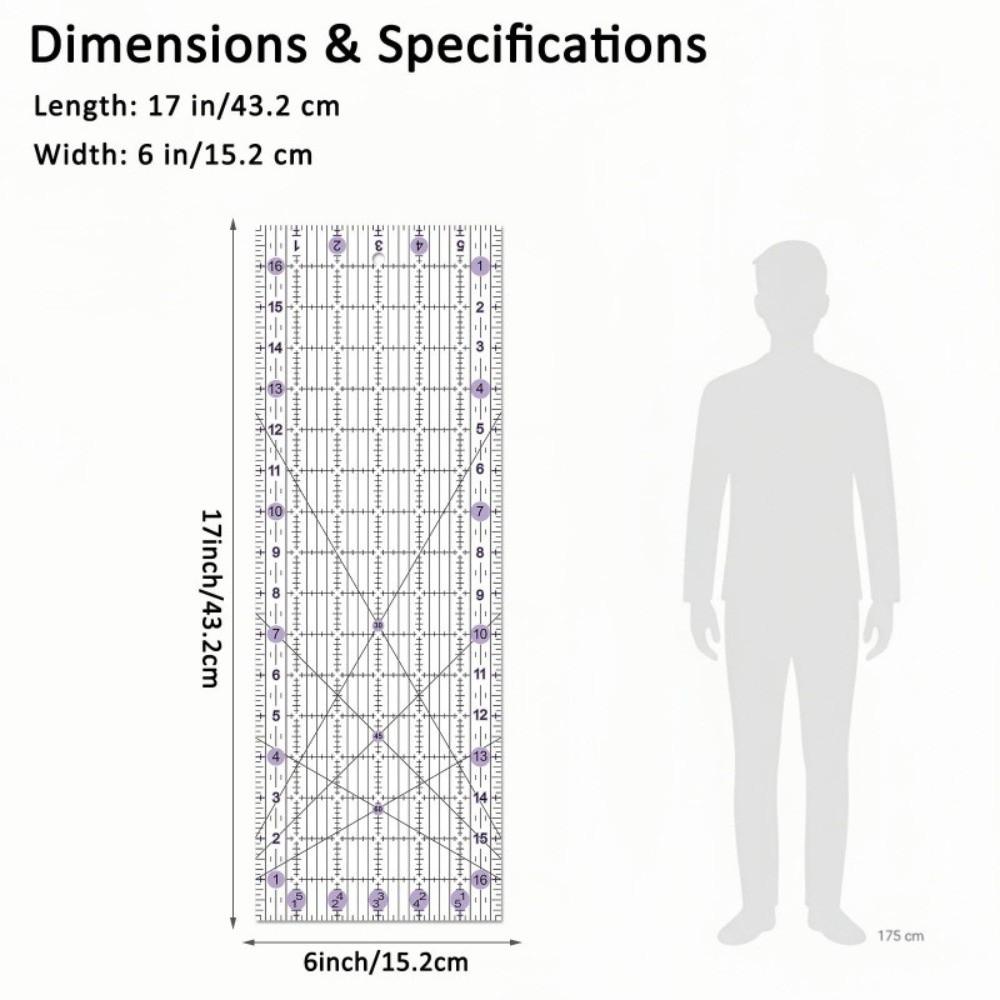 Drawing Tool Acrylic Material Patchwork Ruler Rectangle Drawing Sewing Rulers Patchwork Design Making Drawing Ruler Fabric Work