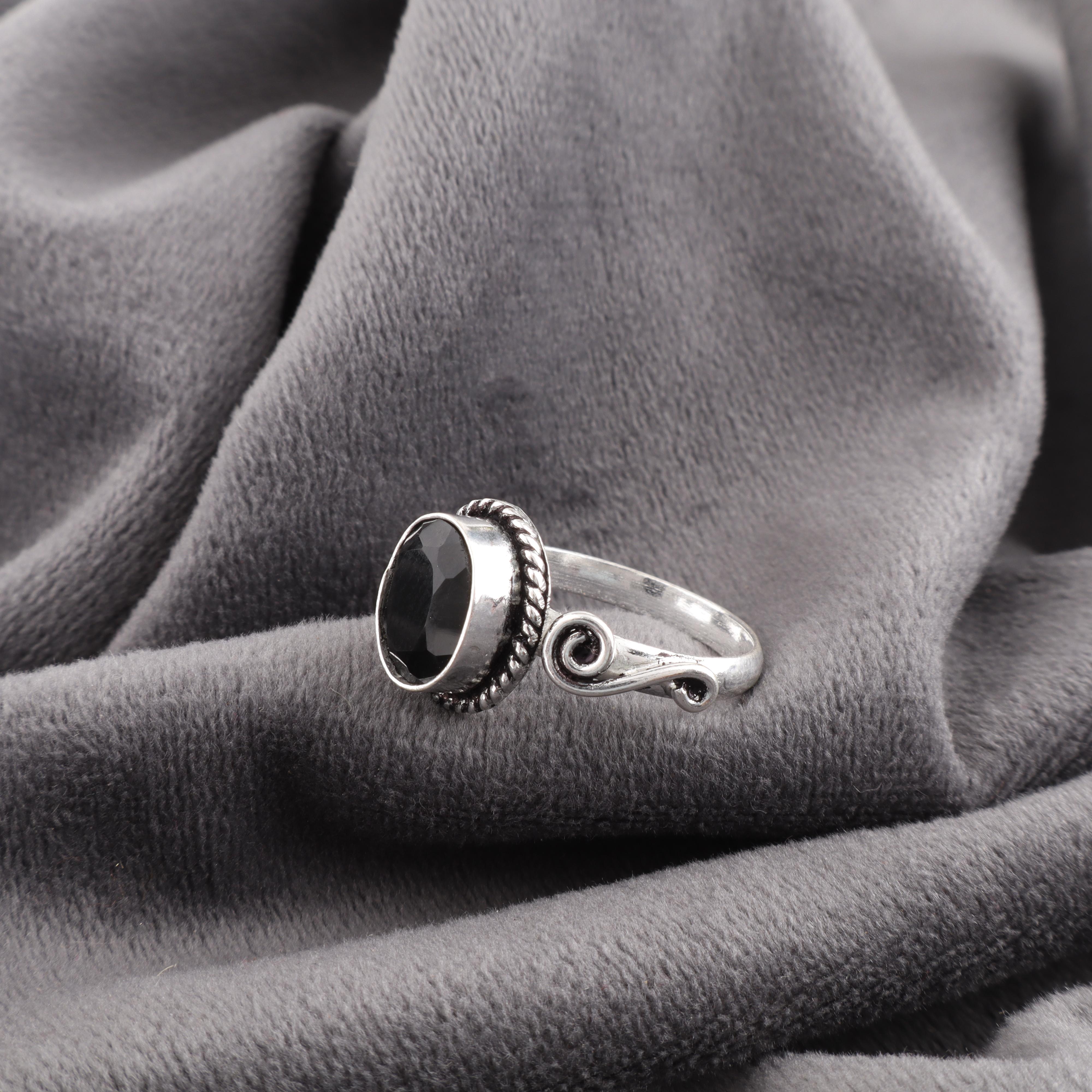 

Кольцо из цельного стерлингового серебра 925 пробы с черным ониксом, кольцо с драгоценным камнем ручной работы ко Дню памяти 12 чёрный